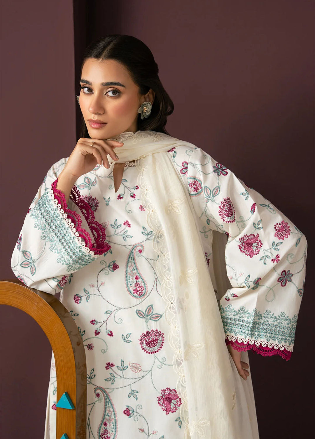 Namah by Xenia Formals Unstitched Embroidered Lawn 3 Piece Suit XF26UNL Sky Still 02 - Festive Collection