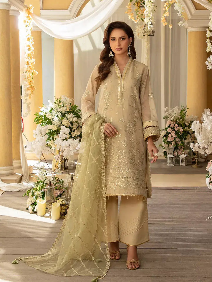 Jashn e Noor by Salitex Unstitched Embroidered 3 Piece Cotton Net SUNW7NO090 - Summer Collection