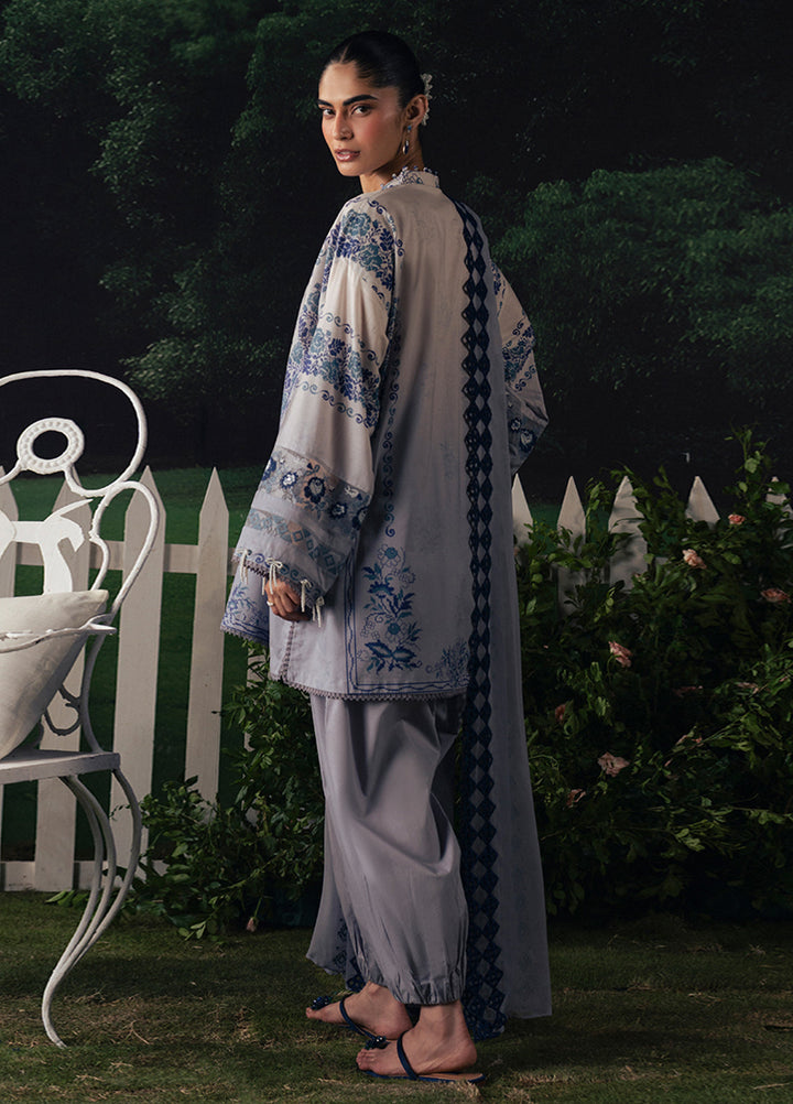 Moonsoon Edit by Cross Stitch Unstitched Printed Cambric 3 Piece Suit CS26UCM Azure Bloom - Casual Collection