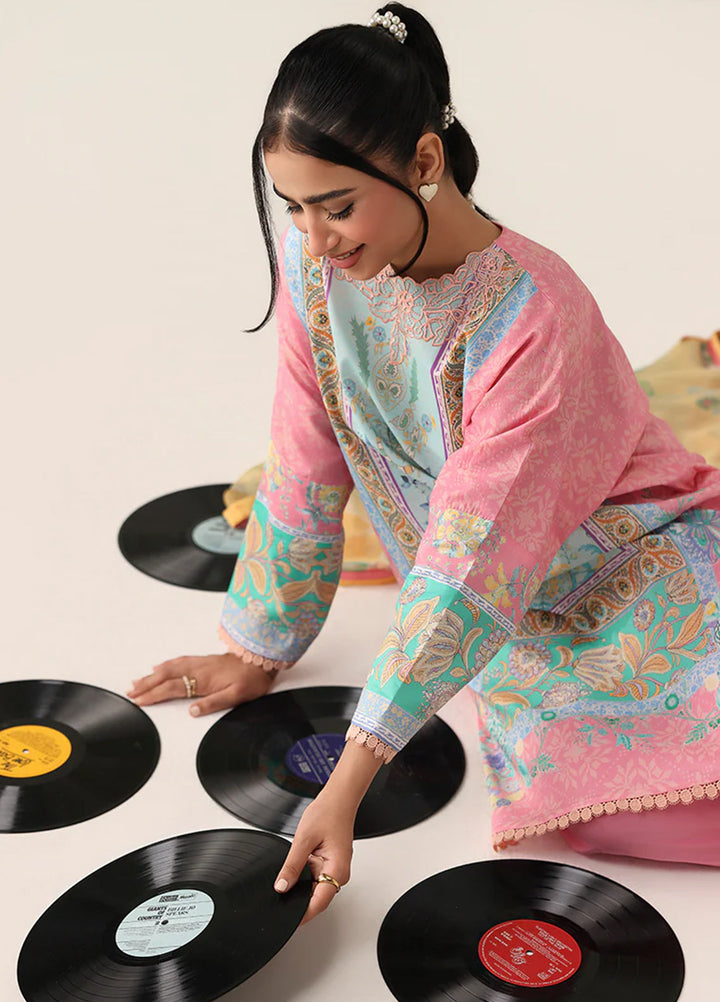 Rosette by Roheenaz Unstitched Lawn Embroidered 3 Piece Suit RNZ26UR Golden Hour-4A - Summer Collection