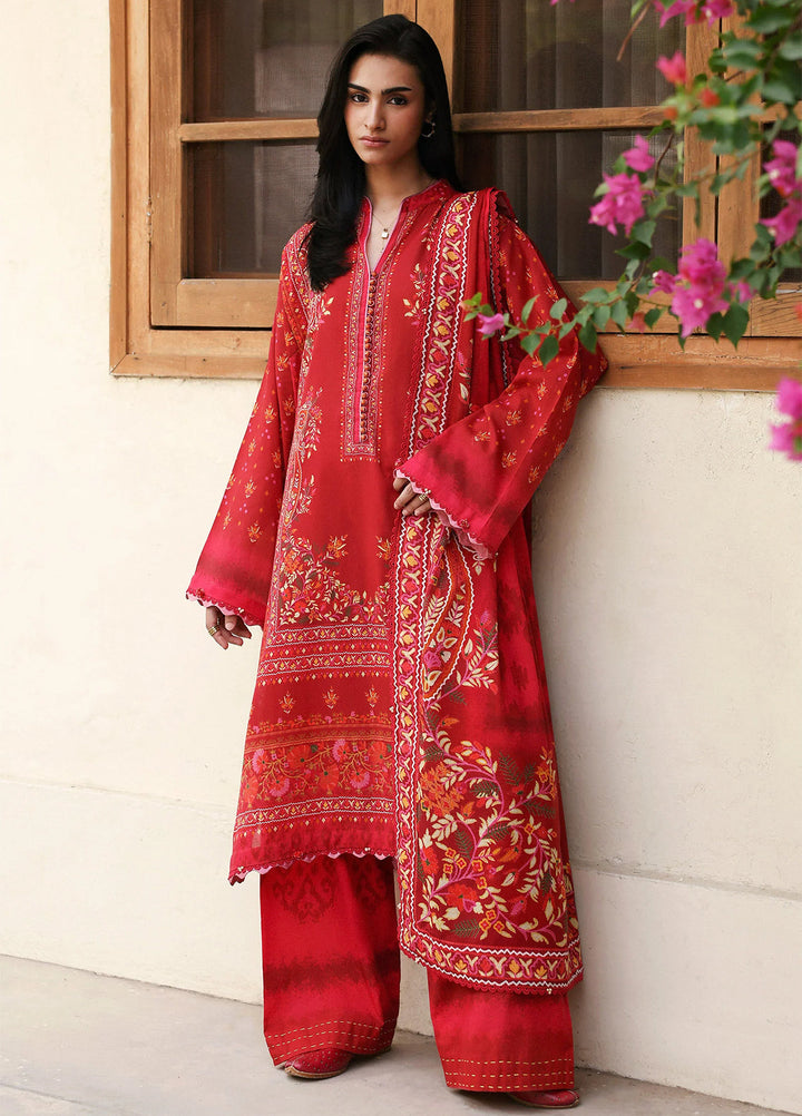 Amaya by Zaha Unstitched Printed Lawn 3 Piece Suit ZK26UAL Rosa APL26-04 - Casual Collection