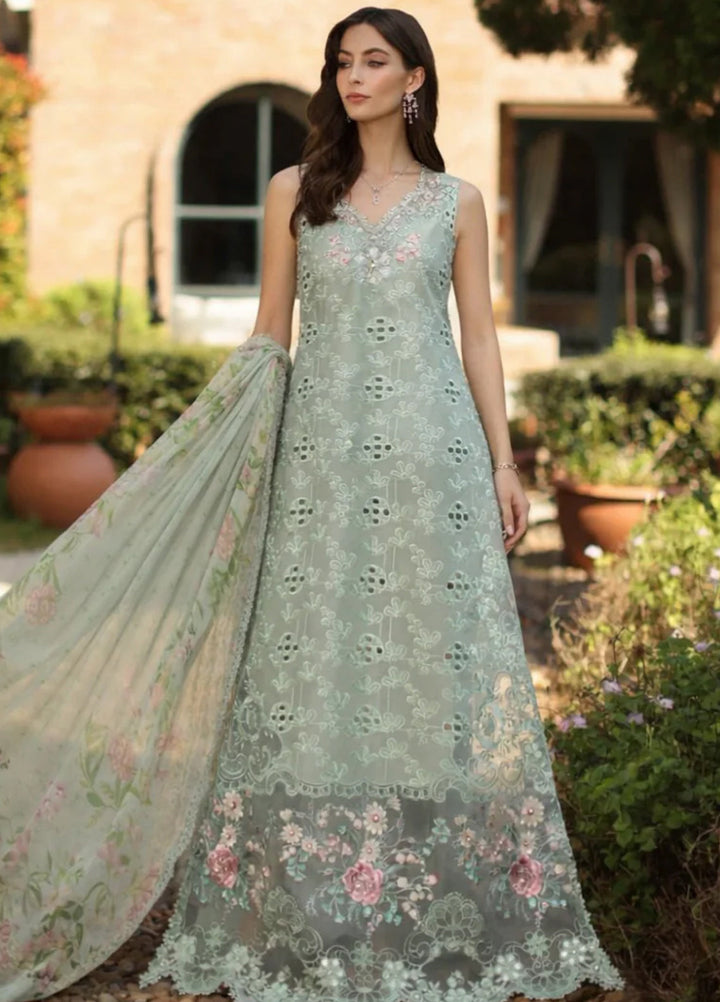 Noor by Saadia Asad Unstitched Embroidered Luxury Lawn 3 Piece Suit SA26UNL D7B-FLORINE - Eid Collection