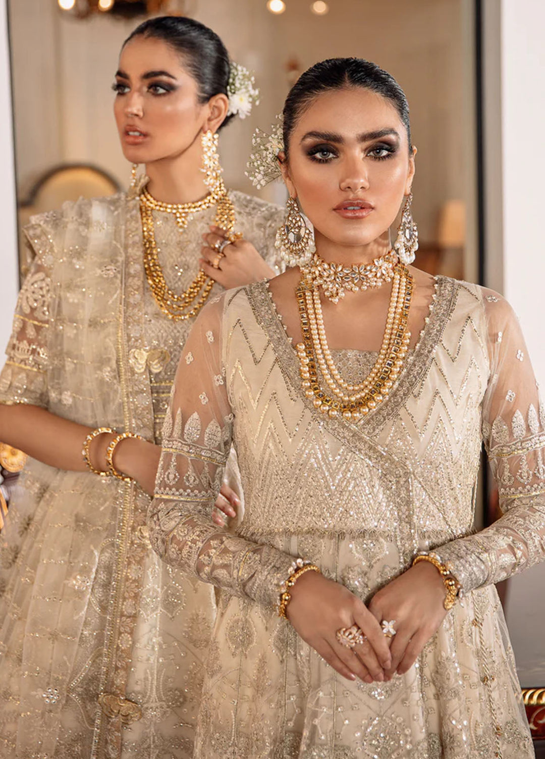 Baroque Embroidered Net Suits Unstitched 3 Piece BQ22CC EC-05 - Luxury Collection