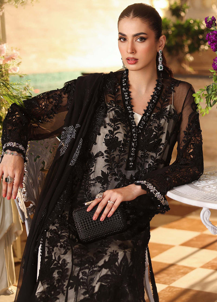 Maria B Unstitched Embroidered Chiffon 3 Piece Suit MB26UCF D1 - Festive Collection