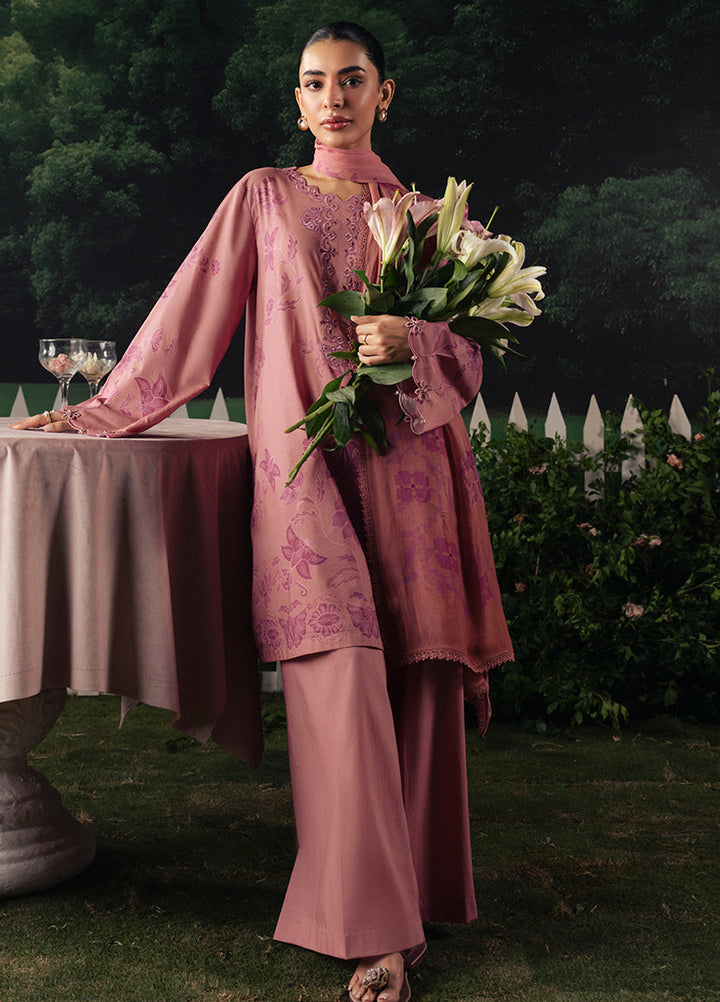 Moonsoon Edit by Cross Stitch Unstitched Printed Cambric 3 Piece Suit CS26UCM Blush Essence - Casual Collection