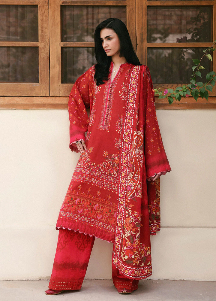 Amaya by Zaha Unstitched Printed Lawn 3 Piece Suit ZK26UAL Rosa APL26-04 - Casual Collection