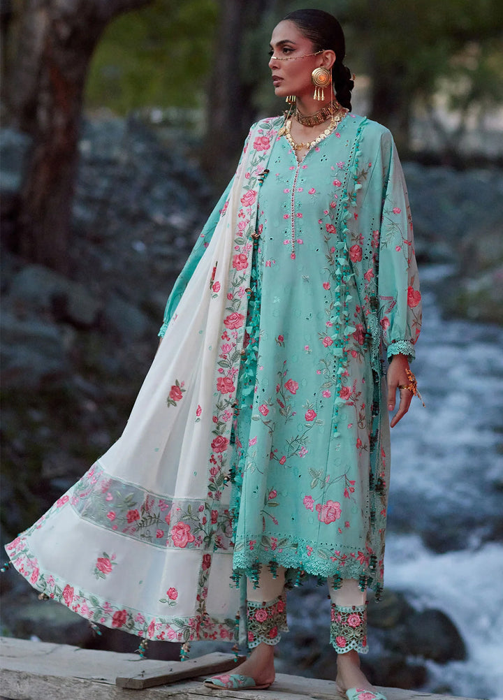 Kashmee Legacy by Elan Unstitched Embroidered Jacquard Lawn 3 Piece Suit EL26ULKL Gulraaz EL26-08B - Festive Collection