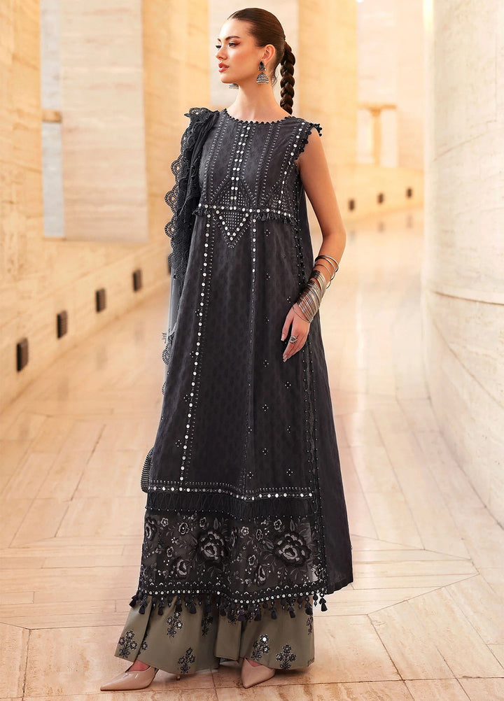Maria B Unstitched Embroidered Luxury Lawn 3 Piece Suit MB26UEL 2B - Eid Collection