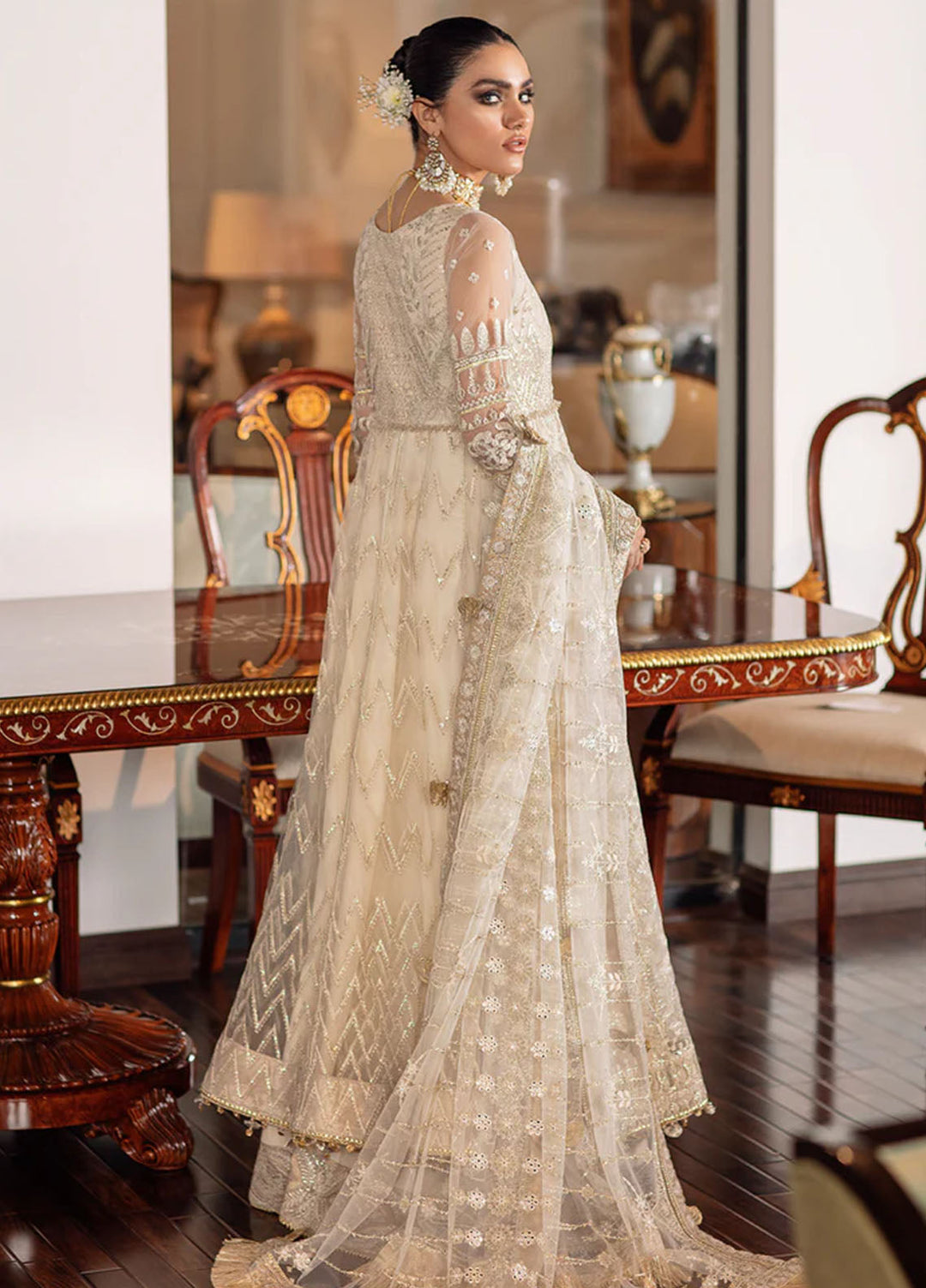 Baroque Embroidered Net Suits Unstitched 3 Piece BQ22CC EC-05 - Luxury Collection