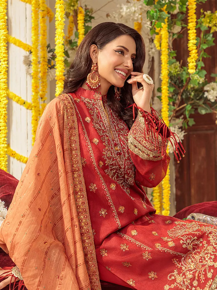 Salitex Unstitched Embroidered Khaddi Net 3 Piece Suit SUNS7JI065UT - Festive Collection