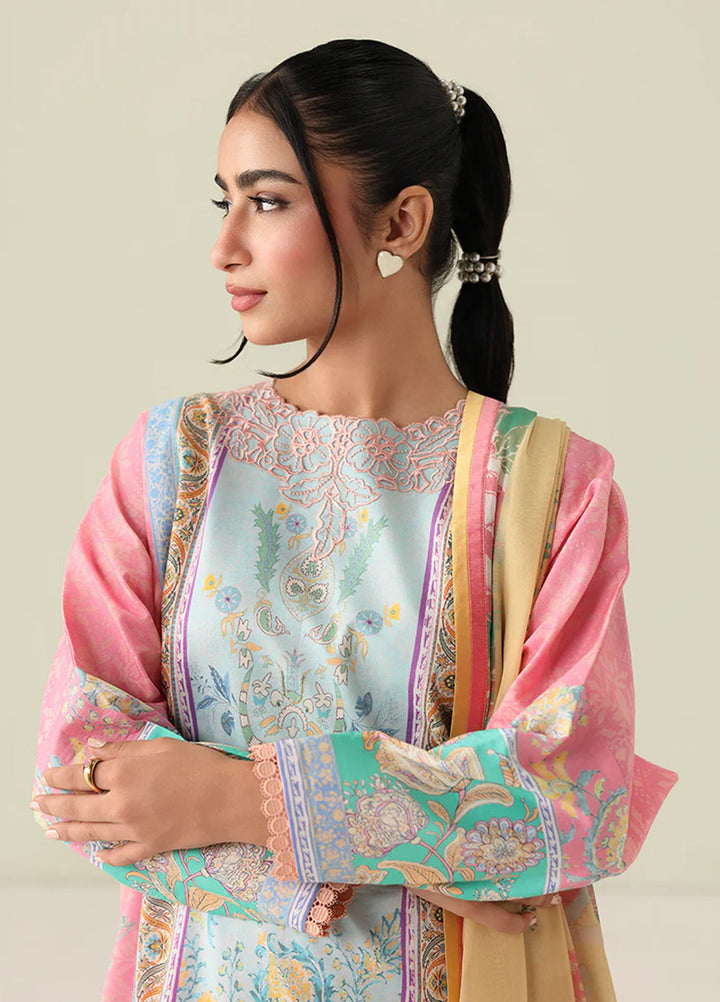 Rosette by Roheenaz Unstitched Lawn Embroidered 3 Piece Suit RNZ26UR Golden Hour-4A - Summer Collection