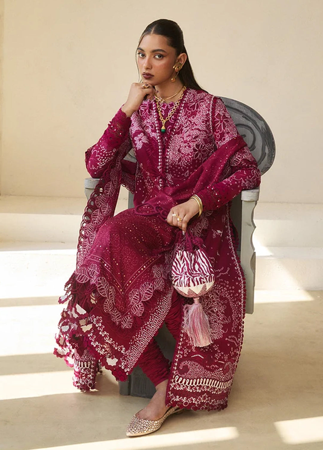 Suffuse Unstitched Embroidered Lawn 3 Piece Suit SSY26ULE Vesria - Eid Collection