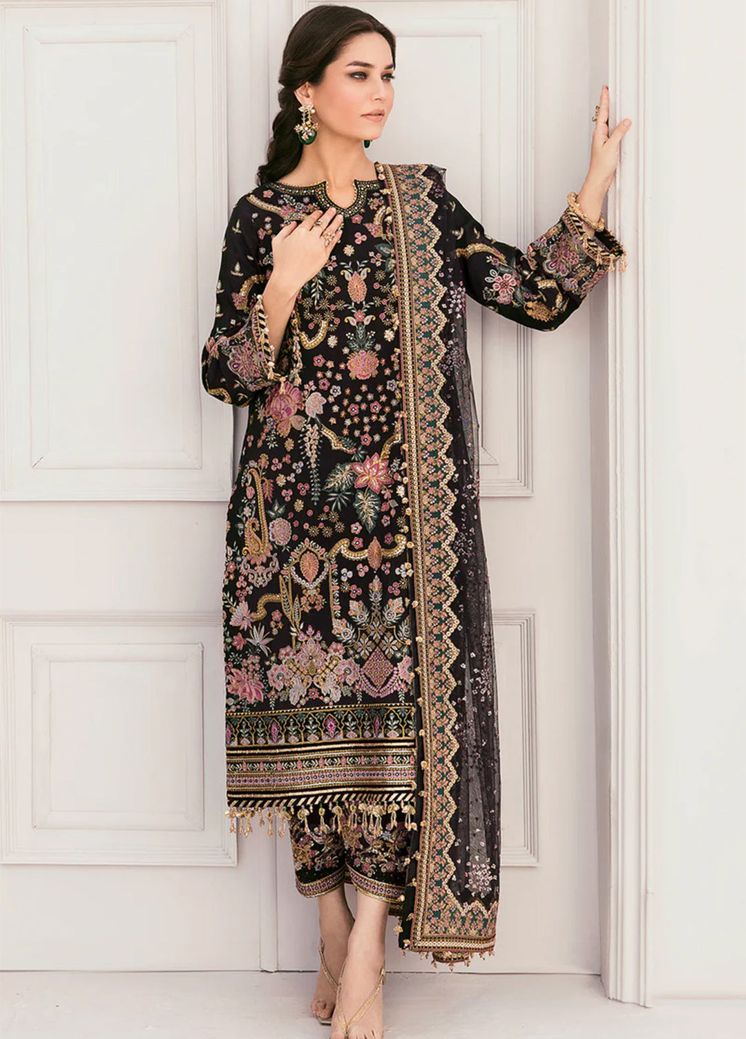 Chantelle by Baroque Unstitched Embroidered Raw Silk 3 Piece Suit BQ26UFC BQU-CH11-D04 - Festive Collection