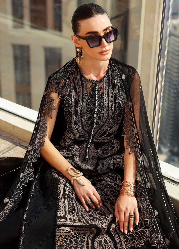 Maria B Unstitched Embroidered Luxury Lawn 3 Piece Suit MB26UEL 8B - Eid Collection