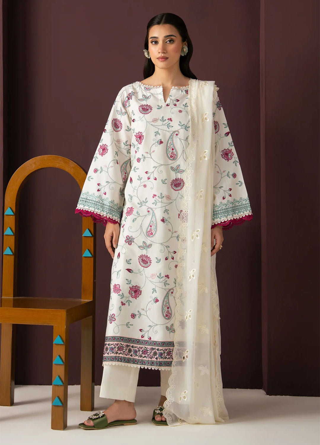 Namah by Xenia Formals Unstitched Embroidered Lawn 3 Piece Suit XF26UNL Sky Still 02 - Festive Collection