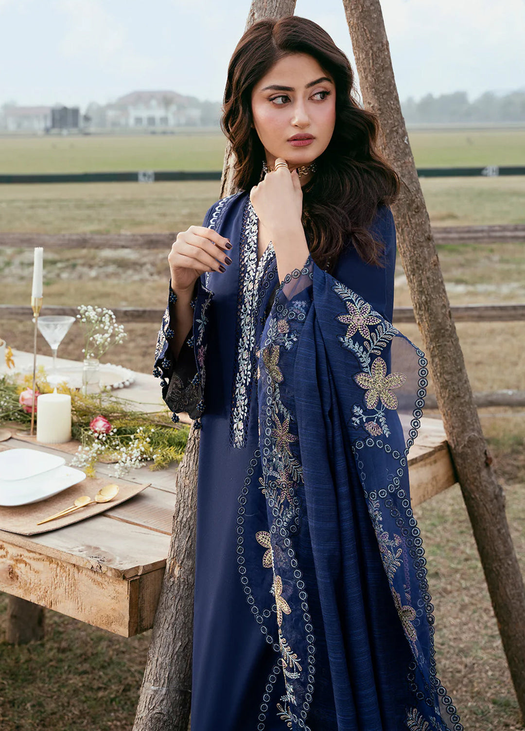 Mahveen by Izel Unstitched Embroidered Lawn 3 Piece Suit Naaz - Eid Collection