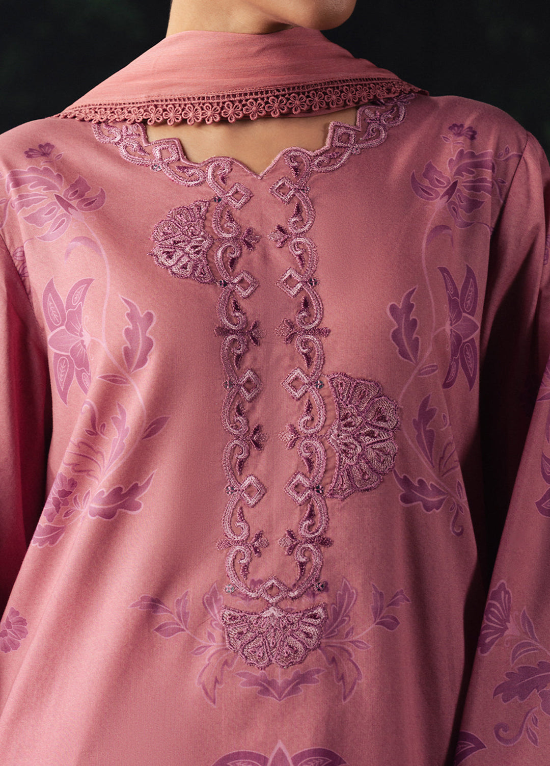 Moonsoon Edit by Cross Stitch Unstitched Printed Cambric 3 Piece Suit CS26UCM Blush Essence - Casual Collection
