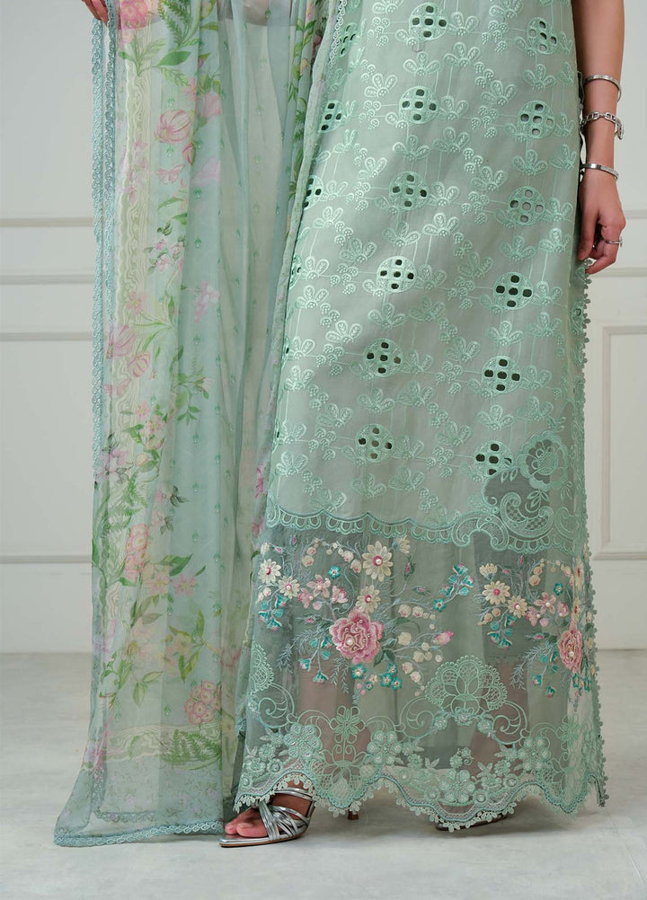 Noor by Saadia Asad Unstitched Embroidered Luxury Lawn 3 Piece Suit SA26UNL D7B-FLORINE - Eid Collection