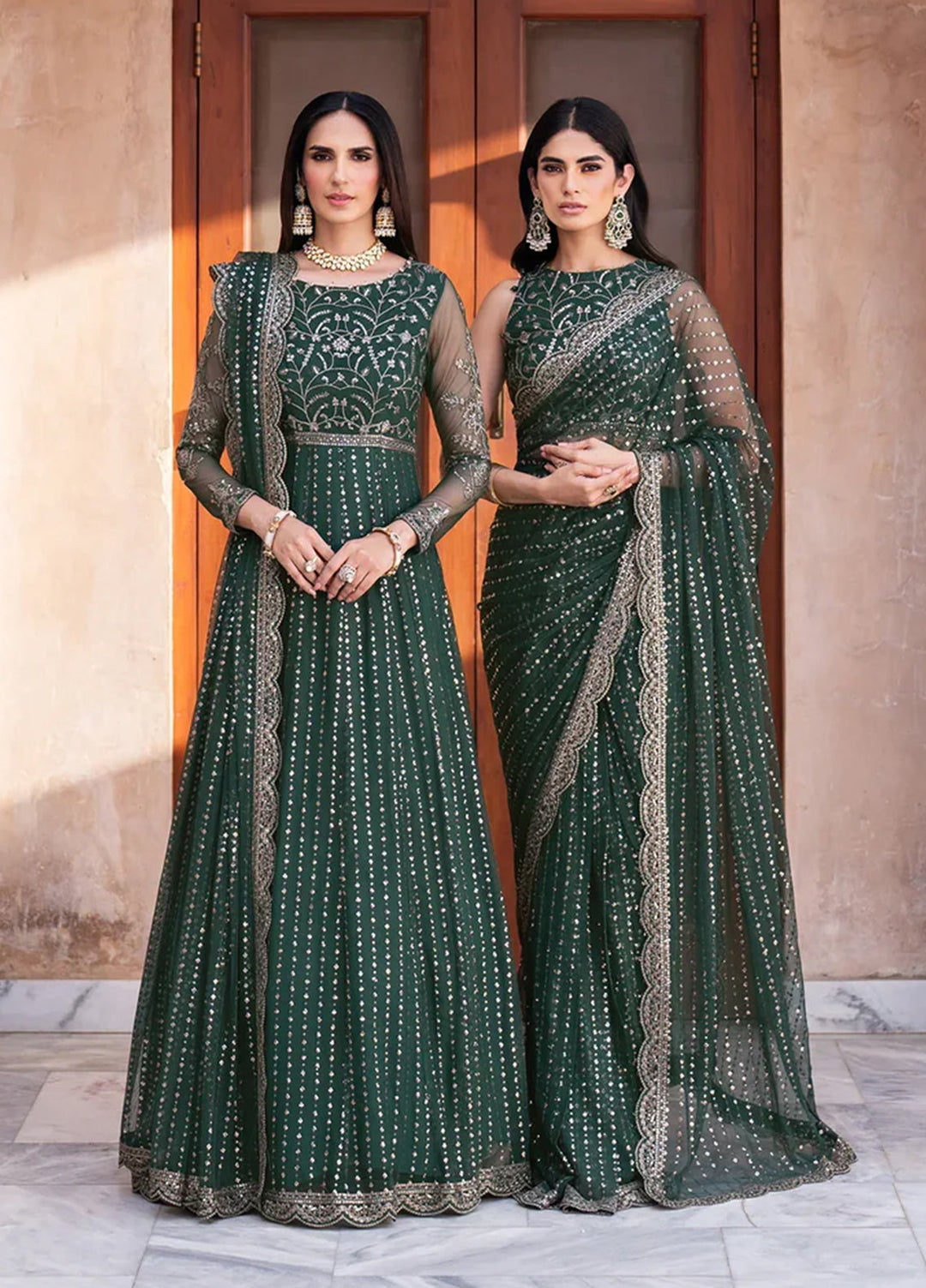 Zarif Embroidered Net Suits Unstitched 3 Piece ZR25UF SBA-05 Keran - Formals Collection