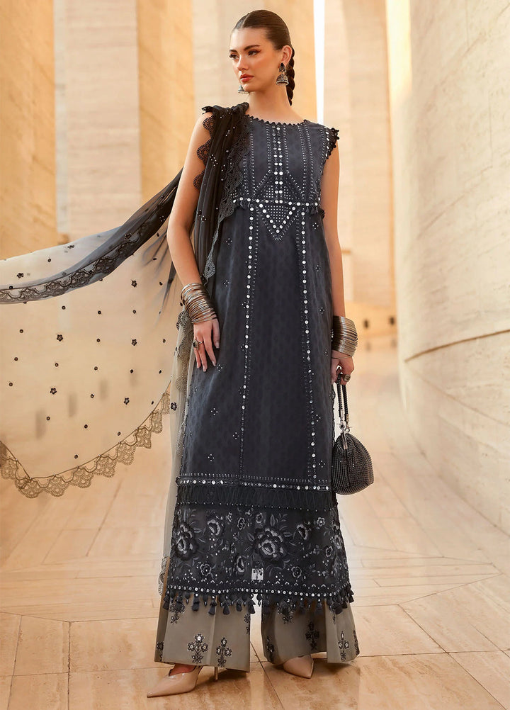 Maria B Unstitched Embroidered Luxury Lawn 3 Piece Suit MB26UEL 2B - Eid Collection