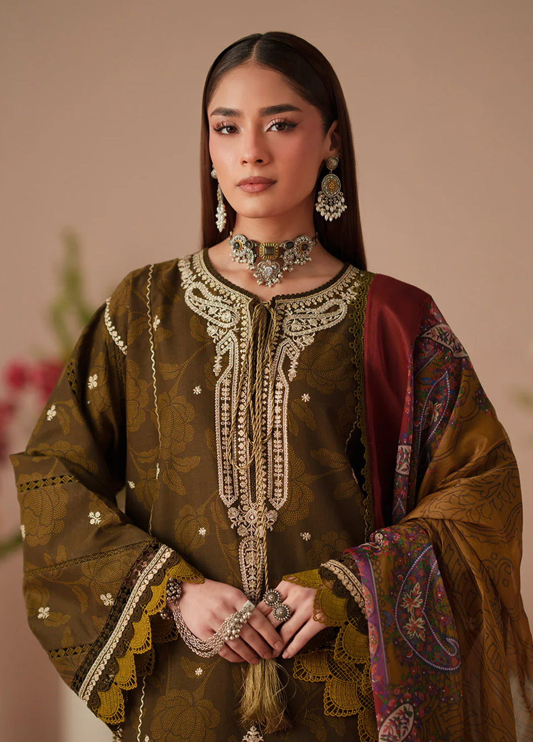 JoJo by Bin Ilyas Unstitched Embroidered Lawn 3 Piece Suit BI26UJJ D-84A - Summer Collection