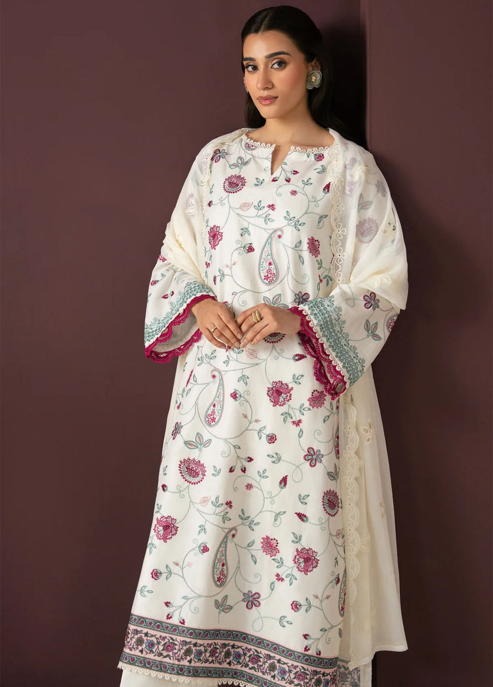 Namah by Xenia Formals Unstitched Embroidered Lawn 3 Piece Suit XF26UNL Sky Still 02 - Festive Collection