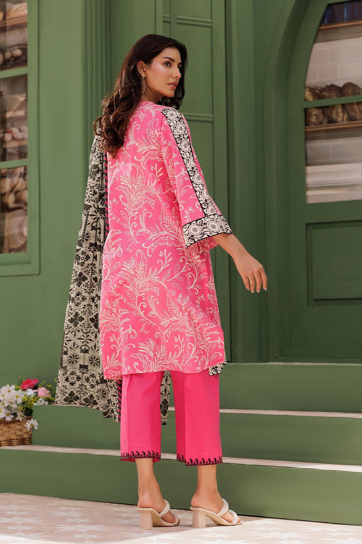 Senorita Women RTW Women Pink and Multicolor Casual 3 Piece Suit Cotton Lawn Printed LAD-03015 - Summer Collection