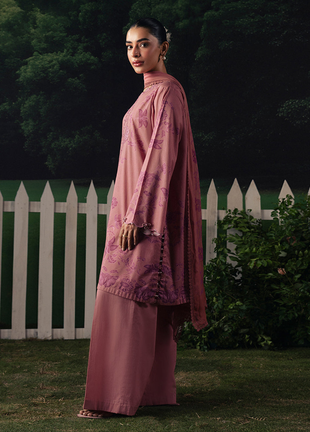 Moonsoon Edit by Cross Stitch Unstitched Printed Cambric 3 Piece Suit CS26UCM Blush Essence - Casual Collection