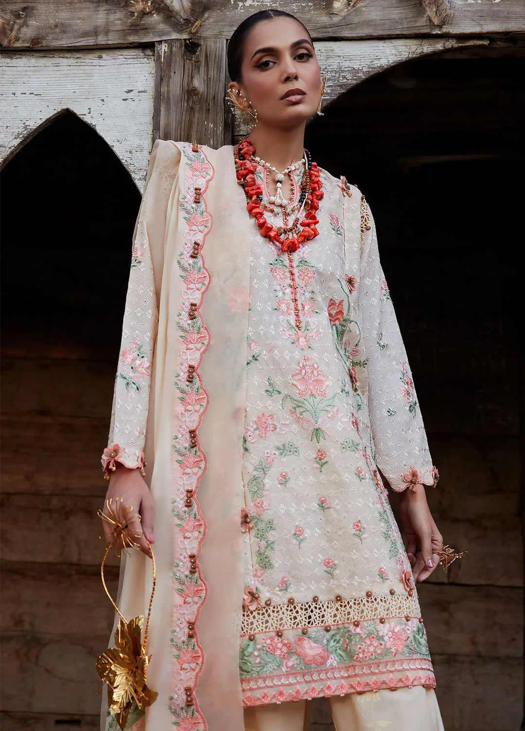 Kashmee Legacy by Elan Unstitched Embroidered Lawn 3 Piece Suit EL26ULKL Mehrvaan EL26-10A - Festive Collection