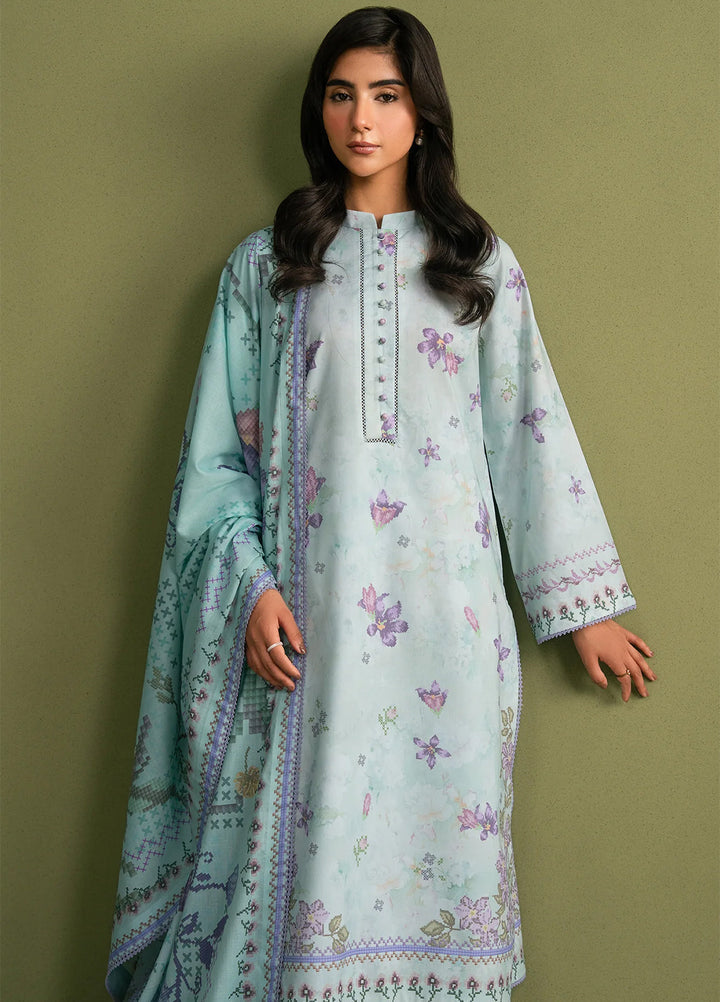 Seran Essentials Unstitched Printed Lawn 3 Piece Suit SN26UEL Zerin D-06 - Summer Collection
