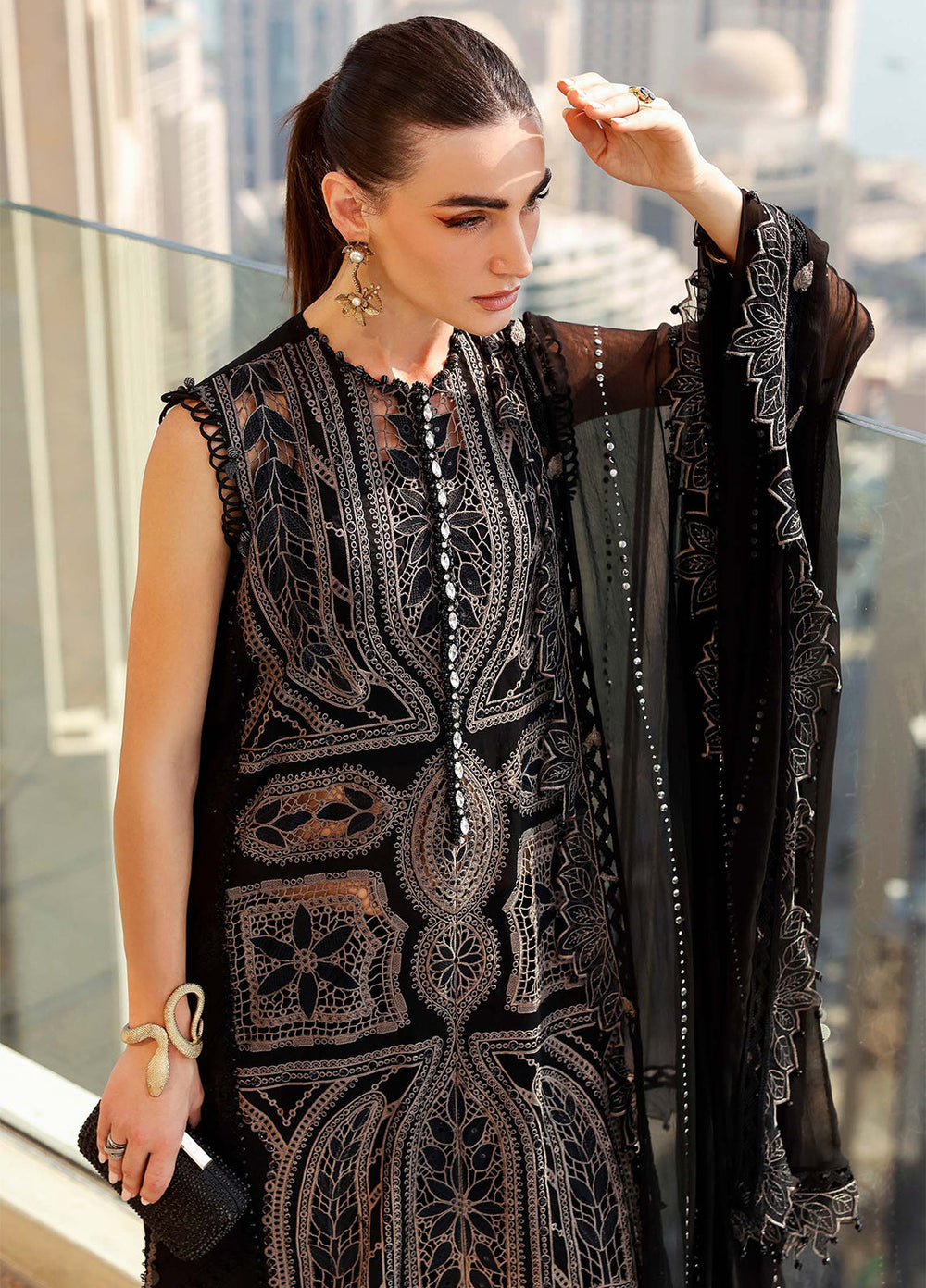 Maria B Unstitched Embroidered Luxury Lawn 3 Piece Suit MB26UEL 8B - Eid Collection