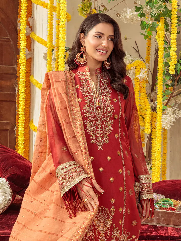 Salitex Unstitched Embroidered Khaddi Net 3 Piece Suit SUNS7JI065UT - Festive Collection