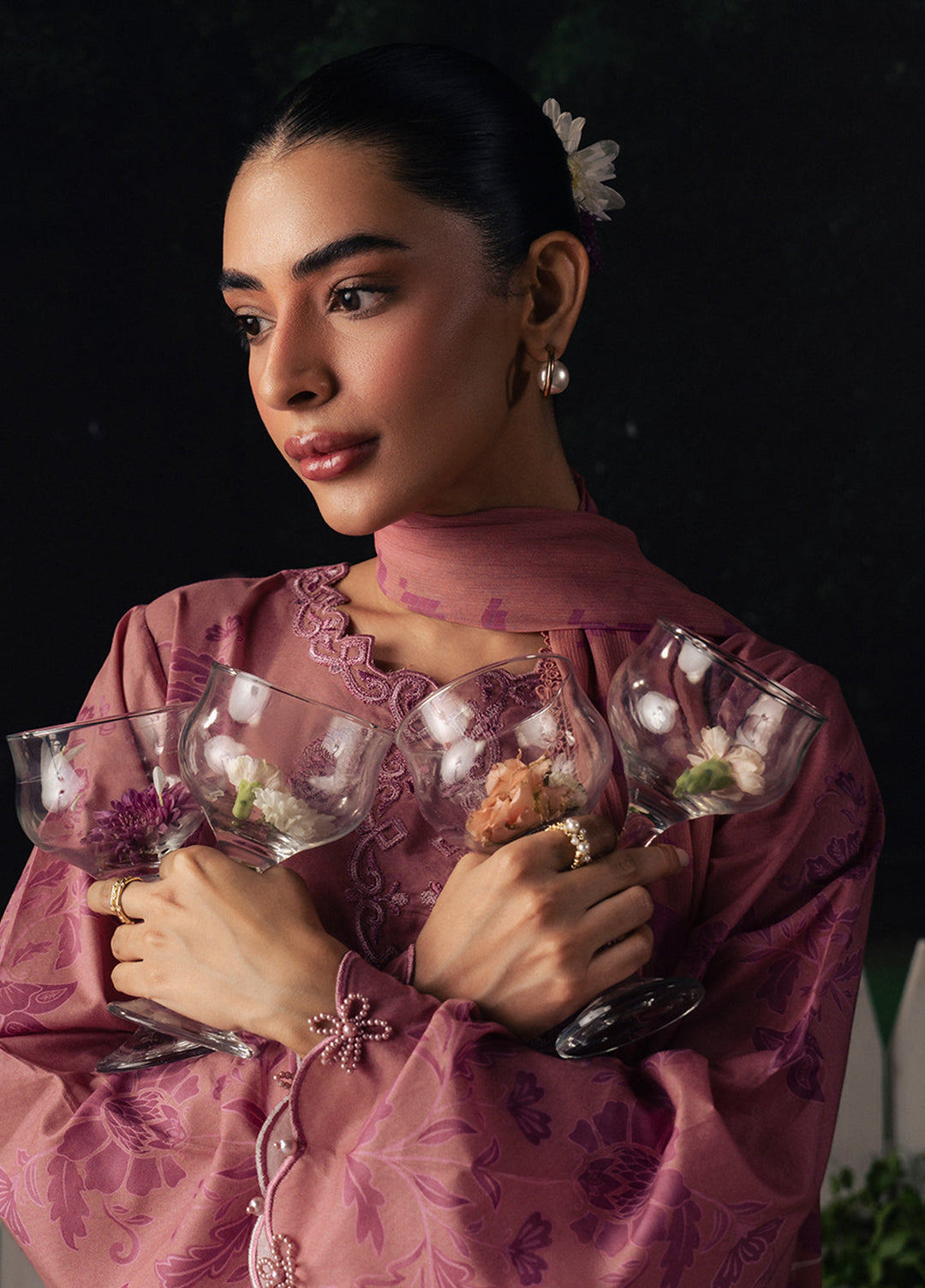 Moonsoon Edit by Cross Stitch Unstitched Printed Cambric 3 Piece Suit CS26UCM Blush Essence - Casual Collection