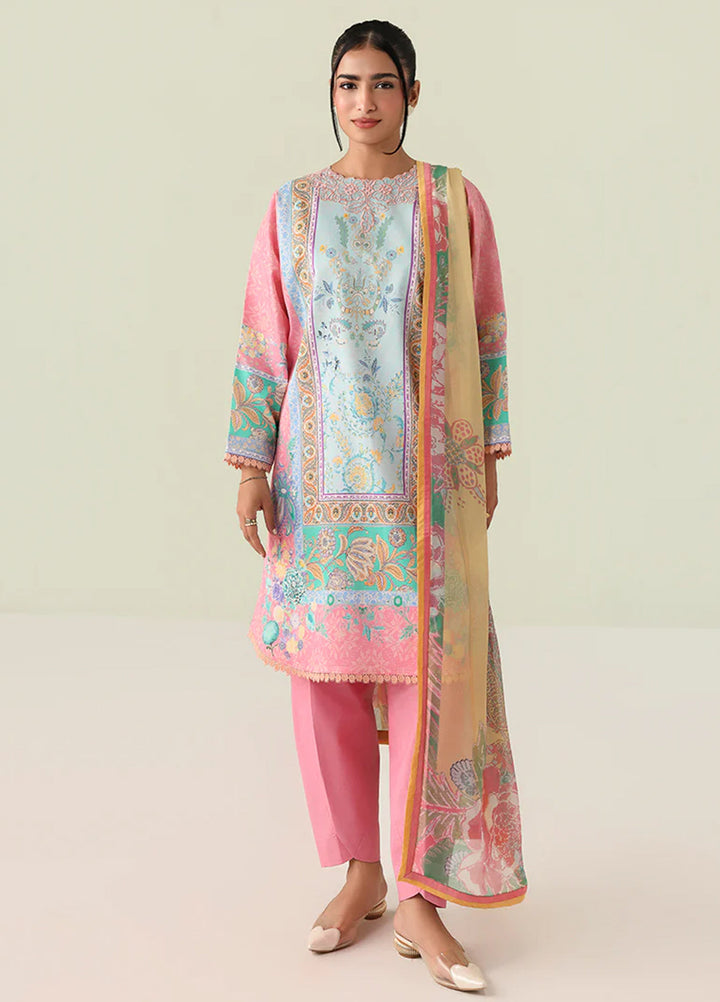 Rosette by Roheenaz Unstitched Lawn Embroidered 3 Piece Suit RNZ26UR Golden Hour-4A - Summer Collection