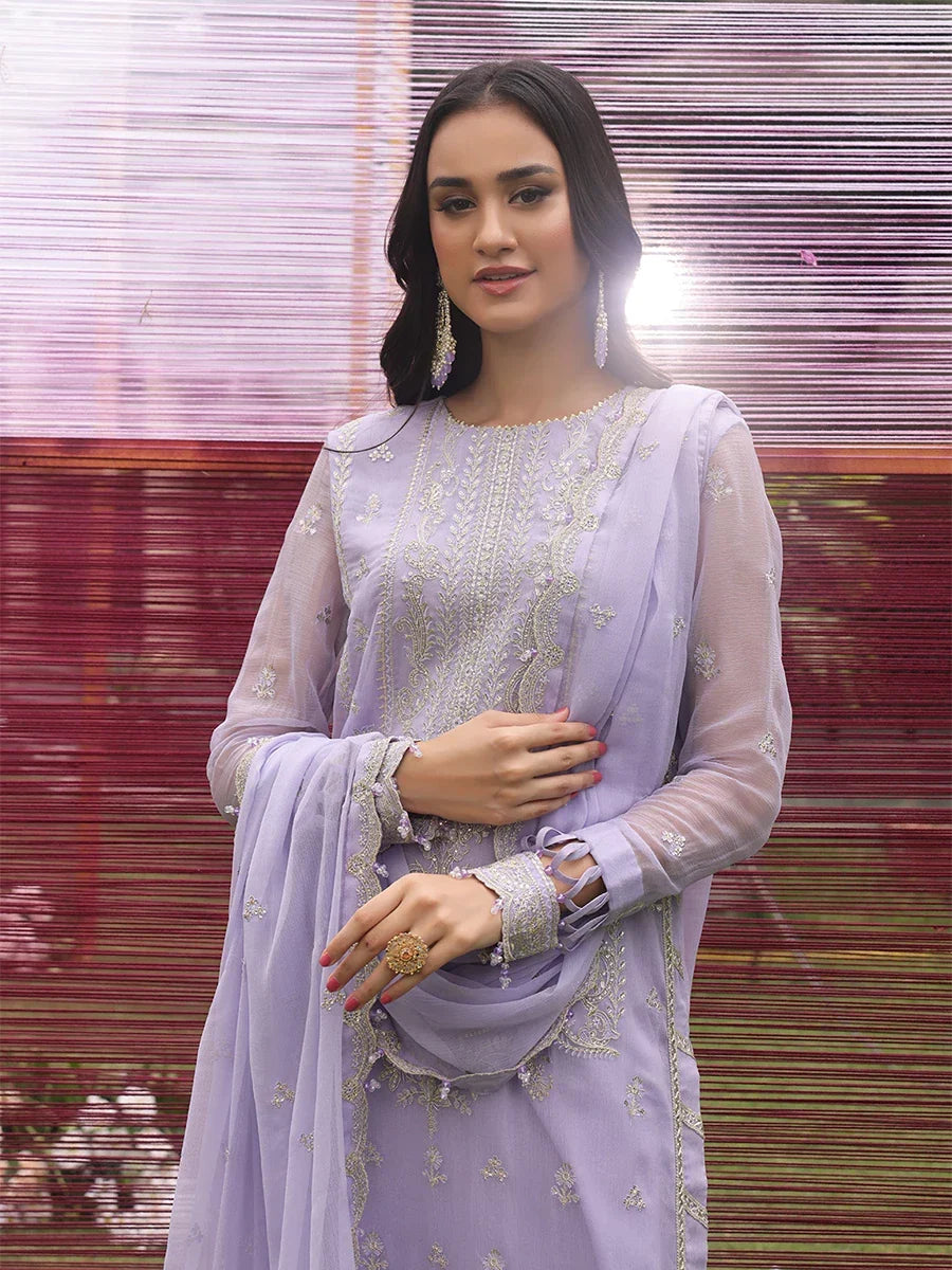 Salitex Women Embroidered Chiffon 3 Piece Suit UNW24CH003 - Summer Collection