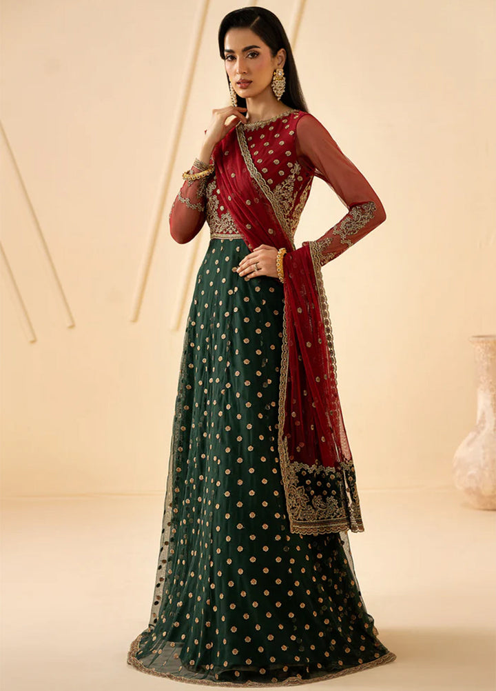Riwayat by Zarif Unstitched Embroidered Net 4 Piece Suit ZR26URN Elika ZRF-RC-02 - Festive Collection