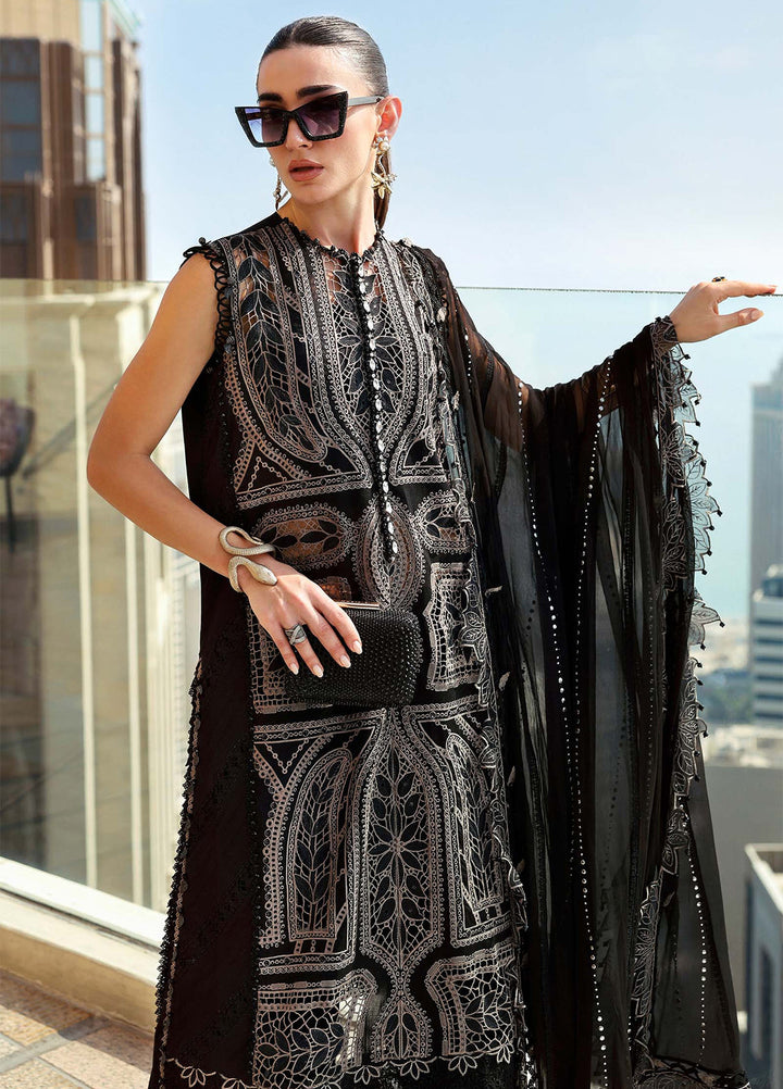 Maria B Unstitched Embroidered Luxury Lawn 3 Piece Suit MB26UEL 8B - Eid Collection