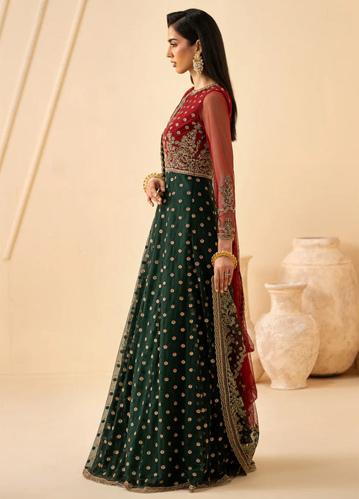 Riwayat by Zarif Unstitched Embroidered Net 4 Piece Suit ZR26URN Elika ZRF-RC-02 - Festive Collection
