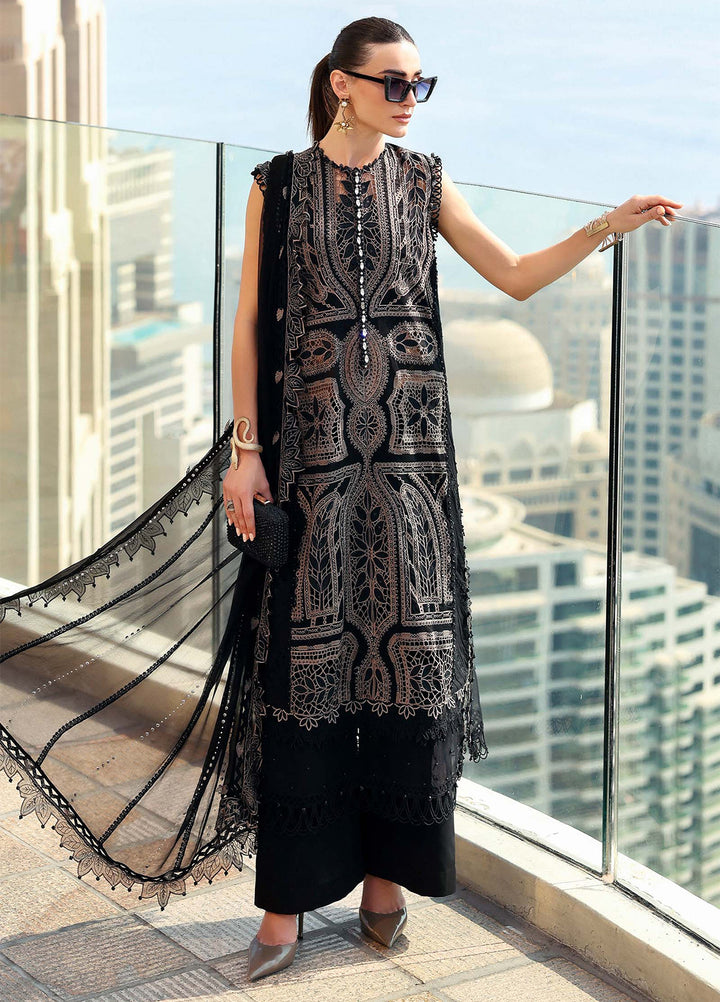 Maria B Unstitched Embroidered Luxury Lawn 3 Piece Suit MB26UEL 8B - Eid Collection