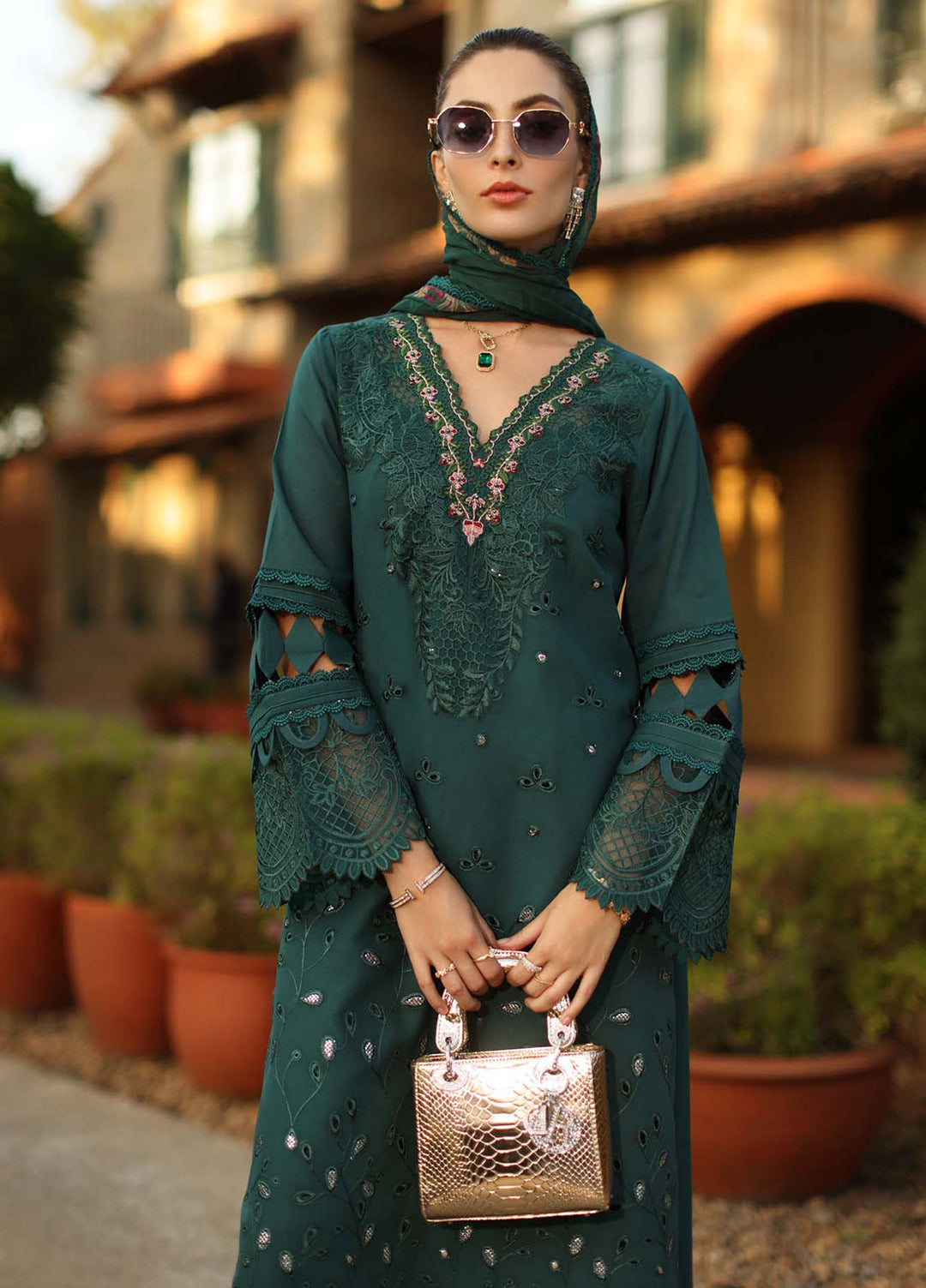 Noor by Saadia Asad Unstitched Embroidered Luxury Lawn 3 Piece Suit SA26UNL D6B-ZELINA - Eid Collection