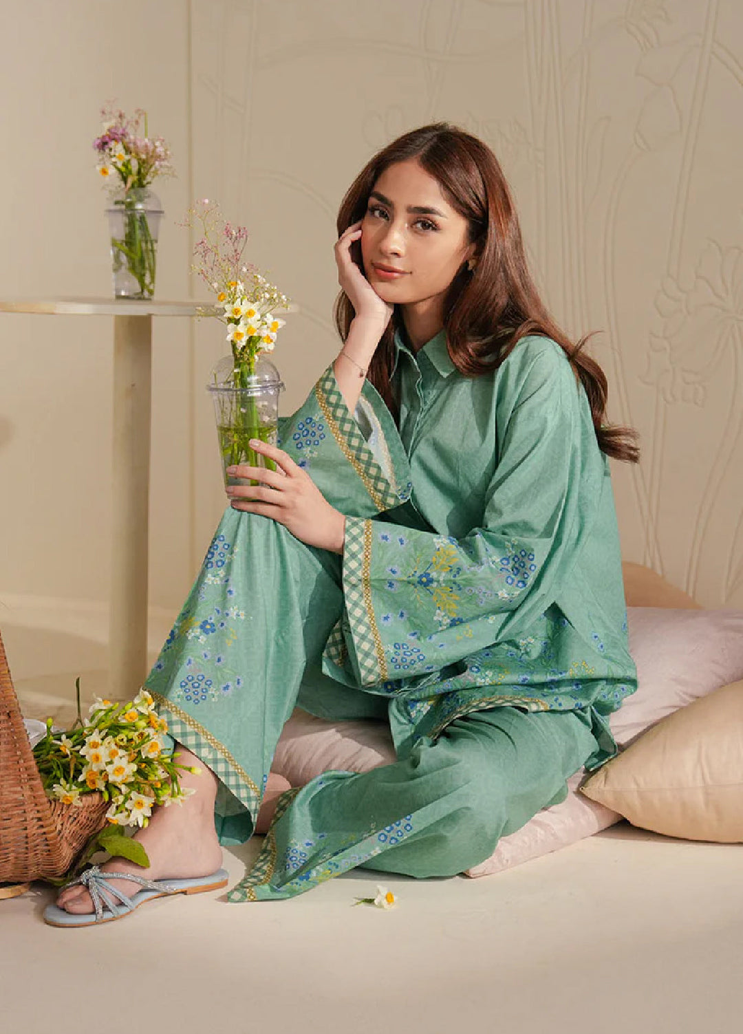 Cross Stitch Unstitched Lawn Printed Lawn 2 Piece Suit CS26UD D-15 Spring Bell - Summer Collection