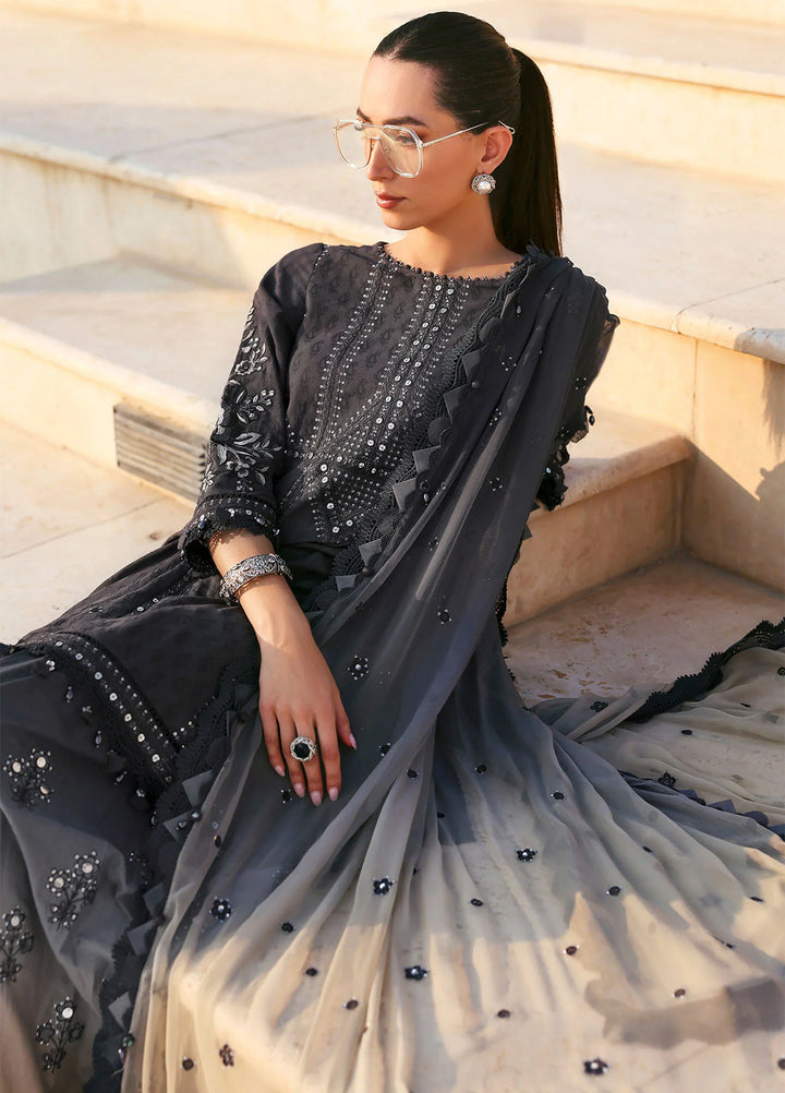 Maria B Unstitched Embroidered Luxury Lawn 3 Piece Suit MB26UEL 2B - Eid Collection