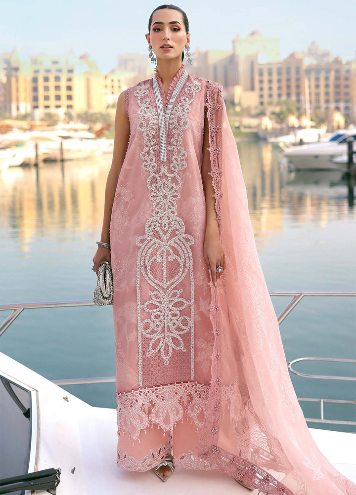 Maria B Unstitched Embroidered Luxury Lawn 3 Piece Suit MB26UEL 4B - Eid Collection