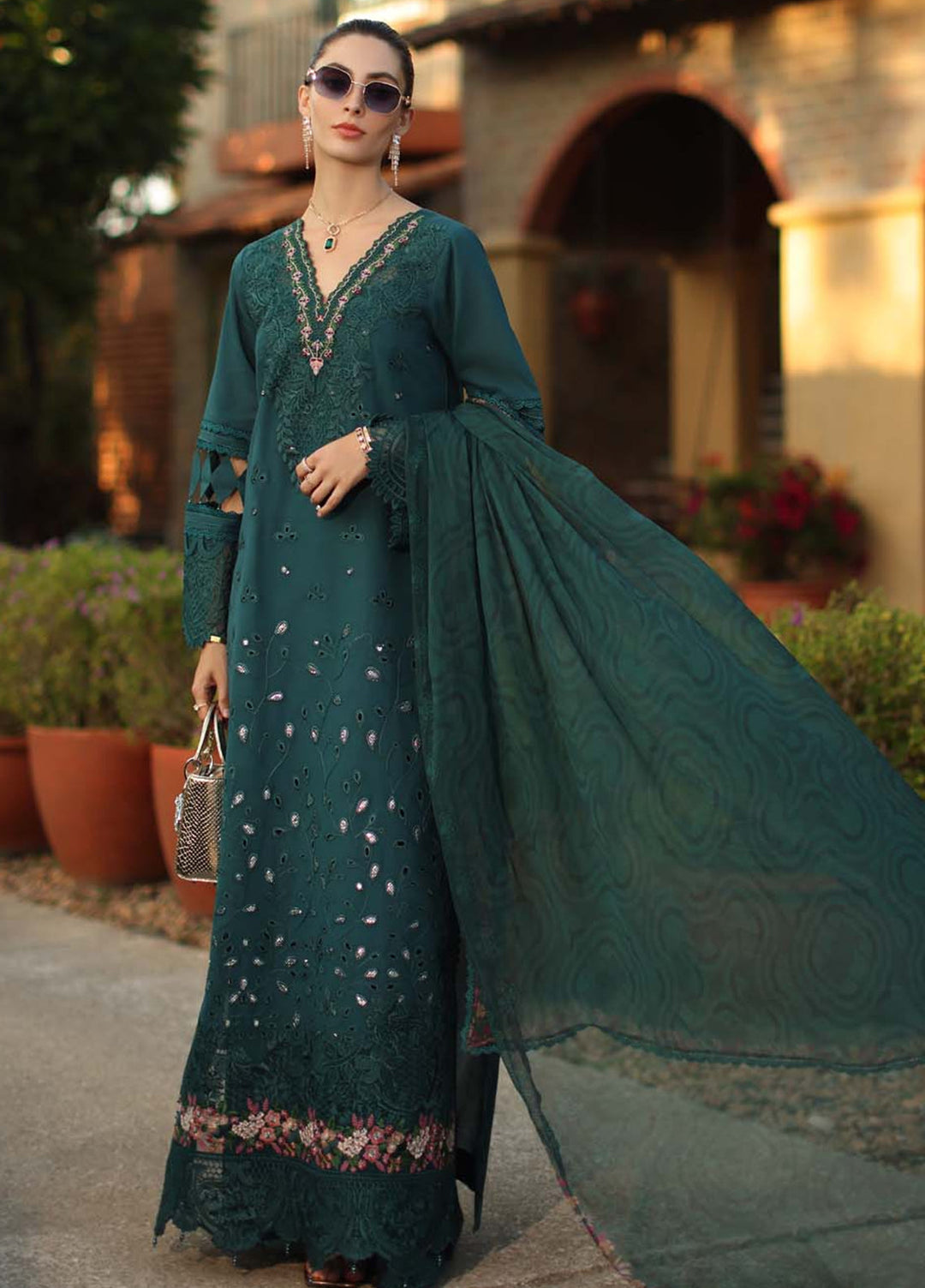 Noor by Saadia Asad Unstitched Embroidered Luxury Lawn 3 Piece Suit SA26UNL D6B-ZELINA - Eid Collection