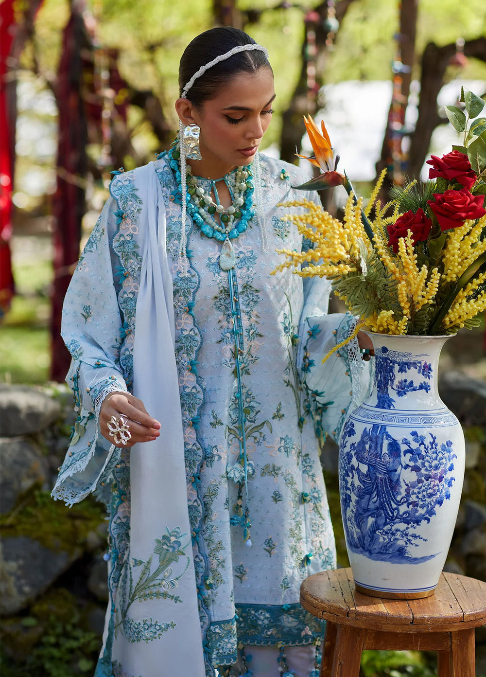 Kashmee Legacy by Elan Unstitched Embroidered Lawn 3 Piece Suit EL26ULKL Mehrvaan EL26-10B - Festive Collection