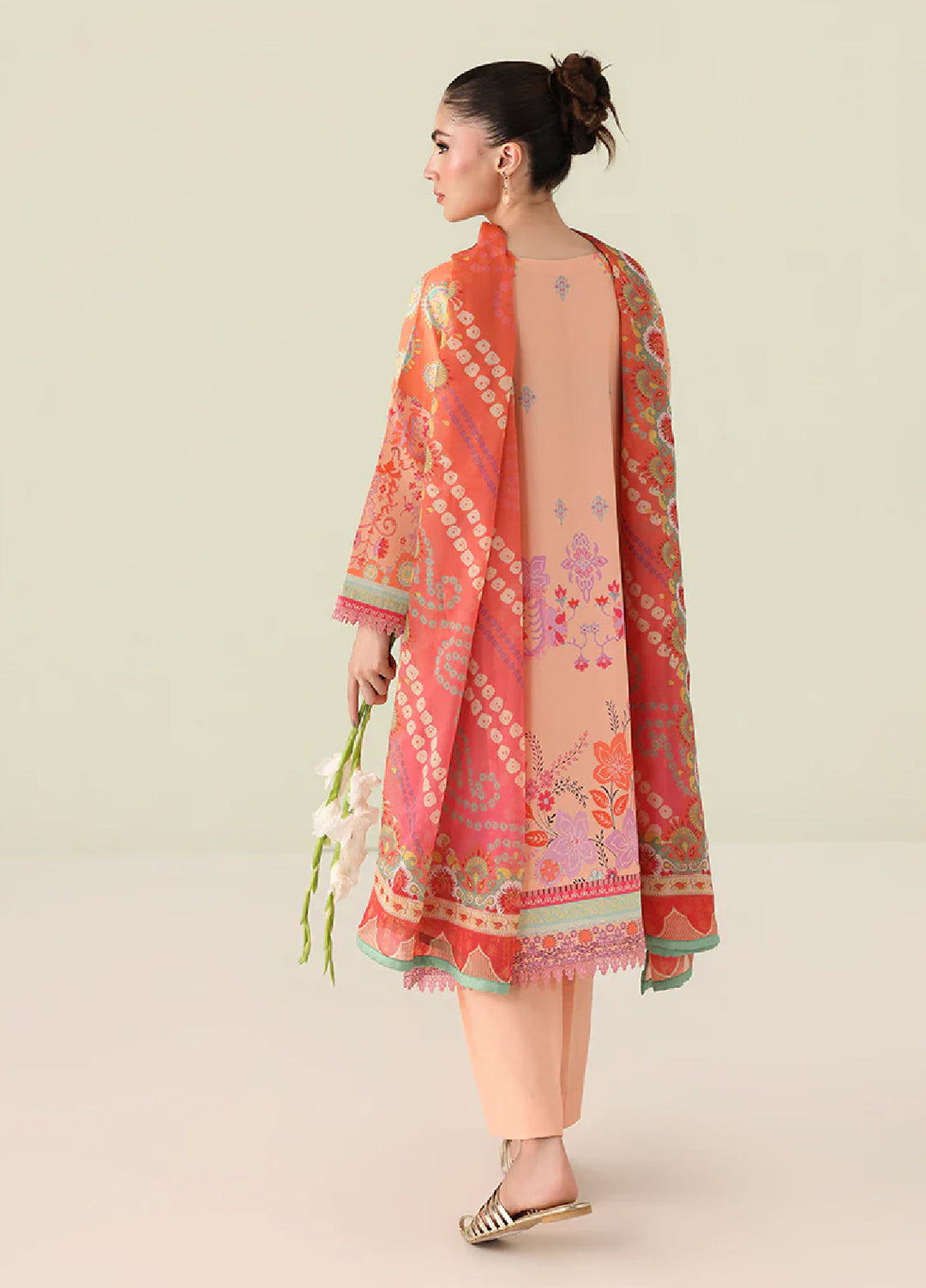 Rosette by Roheenaz Unstitched Lawn Embroidered 3 Piece Suit RNZ26UR Warm Horizon-5B - Summer Collection