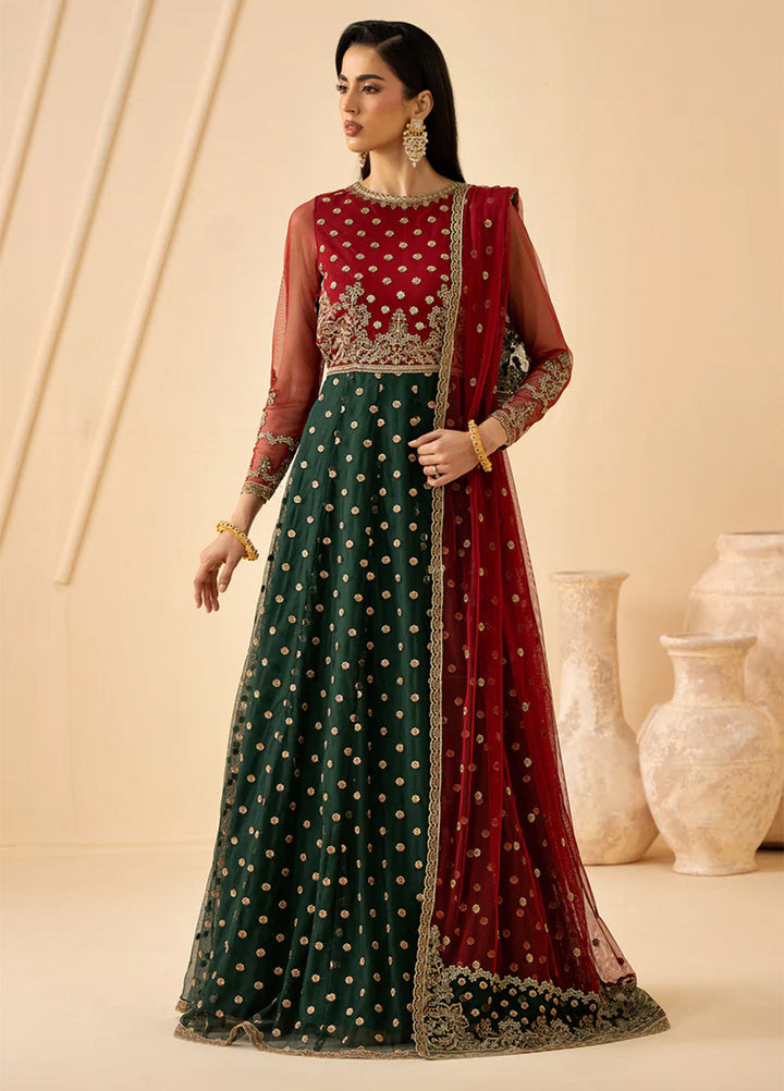Riwayat by Zarif Unstitched Embroidered Net 4 Piece Suit ZR26URN Elika ZRF-RC-02 - Festive Collection