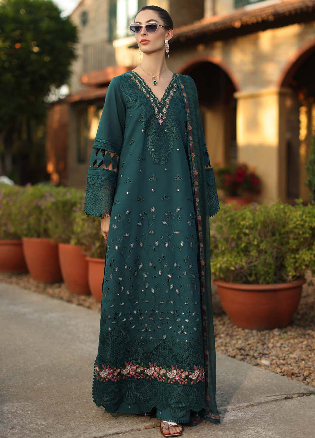 Noor by Saadia Asad Unstitched Embroidered Luxury Lawn 3 Piece Suit SA26UNL D6B-ZELINA - Eid Collection
