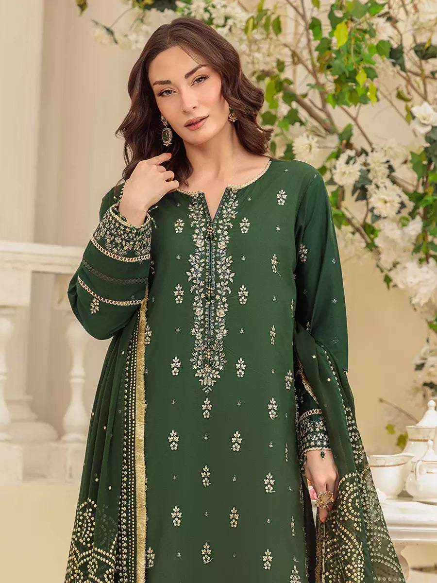 Salitex Unstitched Embroidered Cambric 3 Piece Suit UNS7MK005UT - Festive Collection