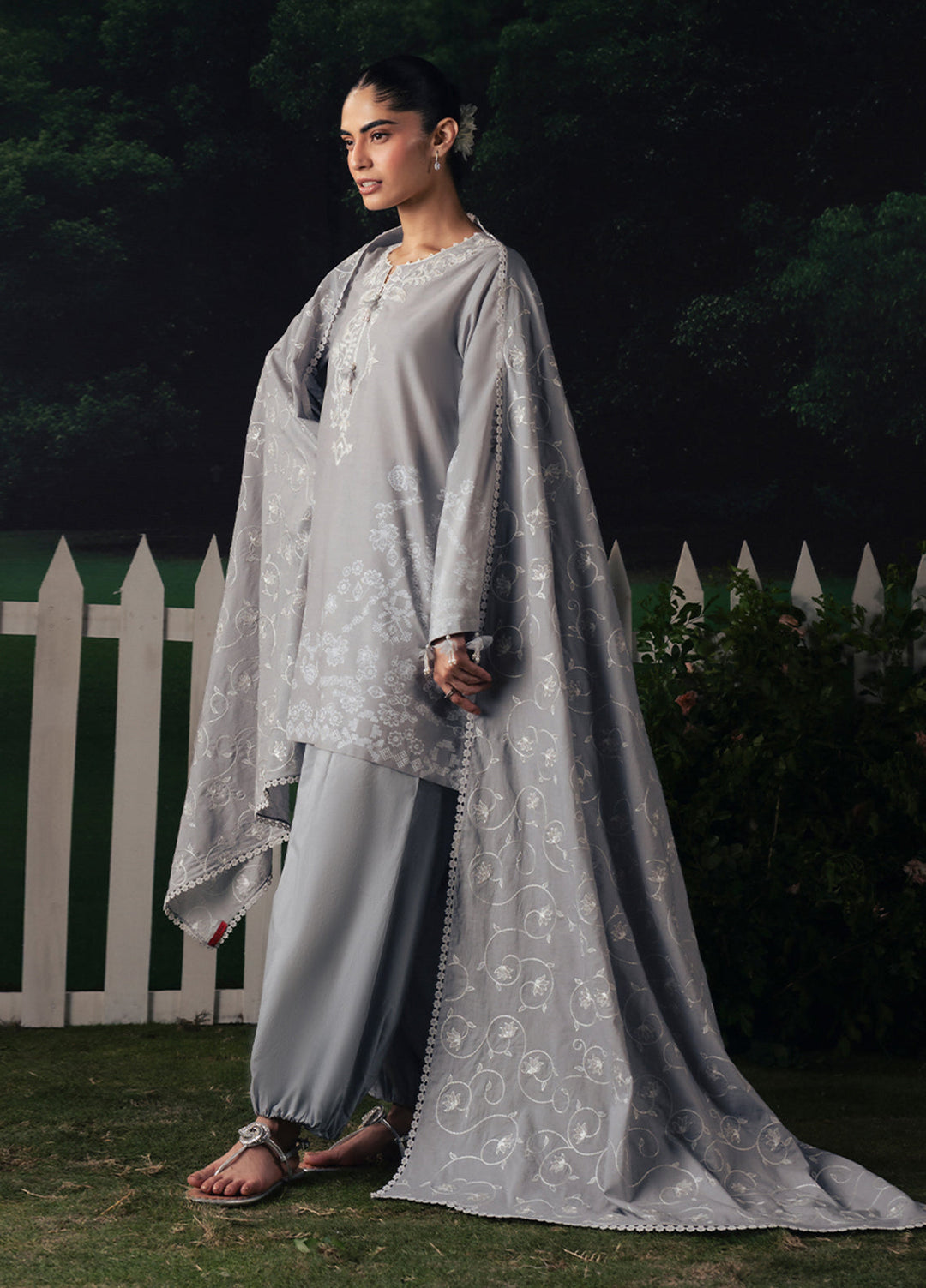 Moonsoon Edit by Cross Stitch Unstitched Printed Cambric 3 Piece Suit CS26UCM Selene Glow - Casual Collection